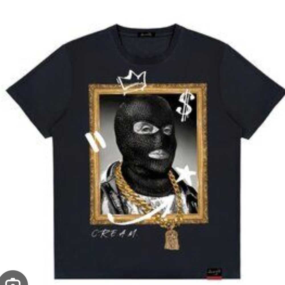 Designer Vintage  Bear The Beams Black Tee with Gold Graphic